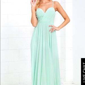 Lulus size large mint maxi/bridesmaids dress